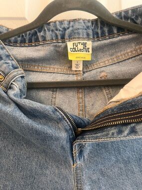 High Rise Jenee Naylor Future Collective Distressed, Wide Leg Jeans